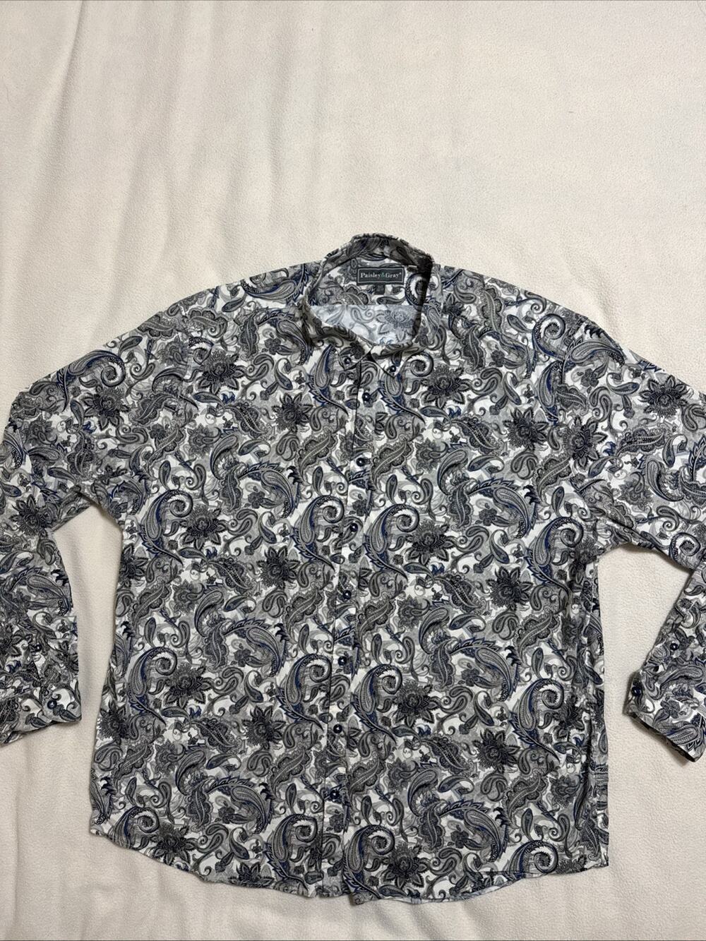 Paisley&Gray Paisley Print Button Up Shirt Men's Size 3XT